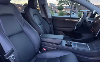 2023 Tesla Model Y Long Range AWD in Solid Black, Front Seats