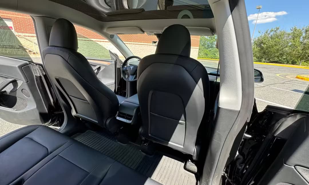 2023 Tesla Model Y Long Range AWD in Solid Black, Rear Seats