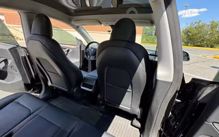 2023 Tesla Model Y Long Range AWD in Solid Black, Rear Seats