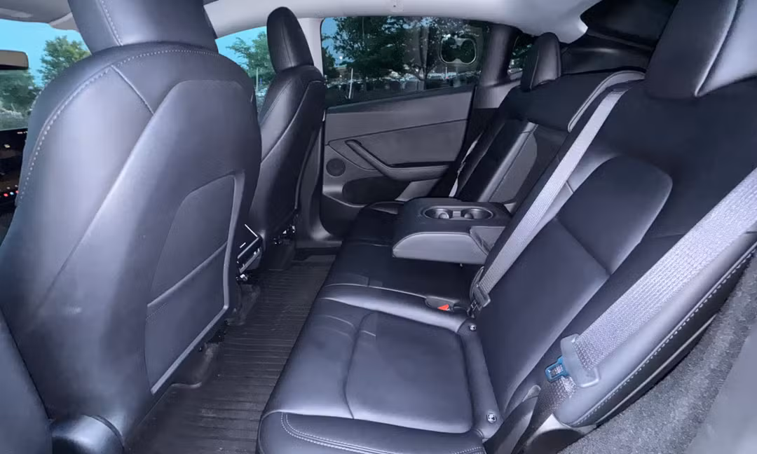 2023 Tesla Model Y Long Range AWD in Solid Black, Rear Seats