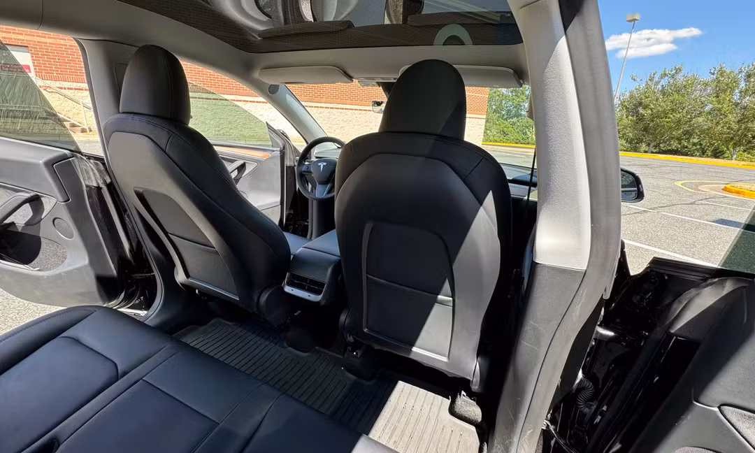 2023 Tesla Model Y Long Range AWD in Solid Black, Rear Seats